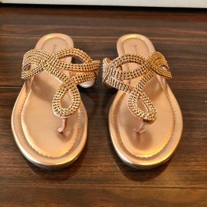 Rose gold rhinestone sandals